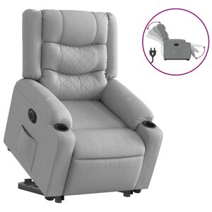 vidaXL Sill&oacute;n el&eacute;ctrico reclinable elevable de tela gris claro
