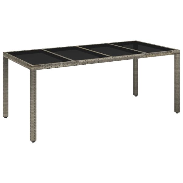 vidaXL Set comedor jard&iacute;n 7 pzas y cojines rat&aacute;n sint&eacute;tico gris
