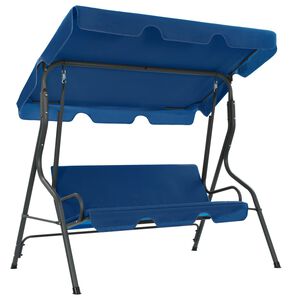 vidaXL Banco columpio de jard&iacute;n tela azul oscuro 170x110x153 cm