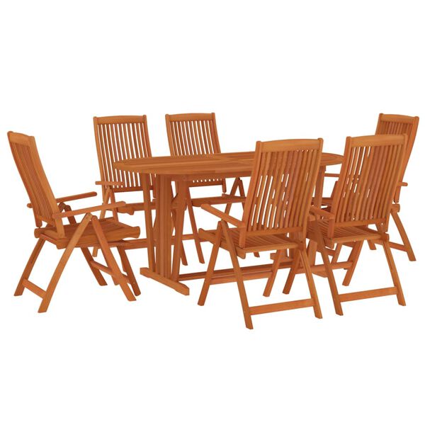 vidaXL Juego de comedor para jard&iacute;n 7 pzas madera maciza de eucalipto