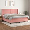 vidaXL Cama box spring con colch&oacute;n terciopelo rosa 200x200 cm