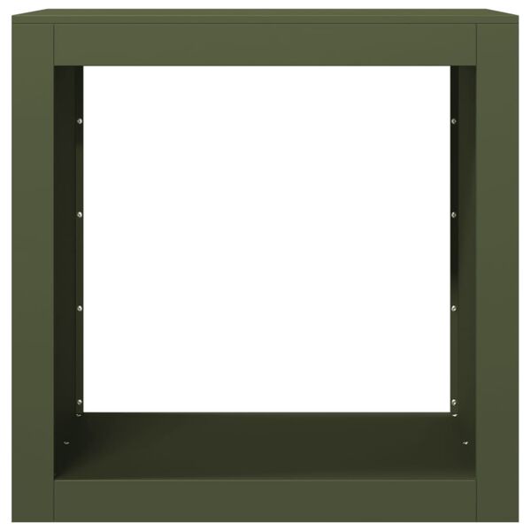 vidaXL Le&ntilde;ero de acero verde 60x40x60 cm