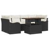 vidaXL Conjunto de sof&aacute; de jard&iacute;n 7 uds. Negro y crema