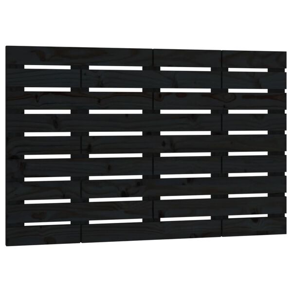 vidaXL Cabecero de cama de pared madera maciza pino negro 96x3x63 cm