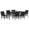 vidaXL Conjunto de Comedor de Jard&iacute;n 7 pcs Negro rat&aacute;n sint&eacute;tico