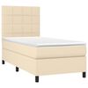 vidaXL Cama box spring con colch&oacute;n tela color crema 80x200 cm