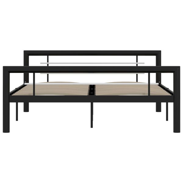 vidaXL Estructura de cama sin colch&oacute;n metal blanco y negro 160x200 cm