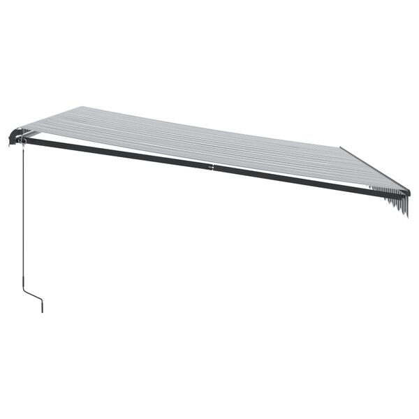 vidaXL Toldo retr&aacute;ctil manual gris antracita y blanco 450x350 cm