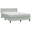 vidaXL Cama box spring con colchón terciopelo gris claro 140x220 cm