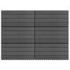 vidaXL Tile de Decking 6 pcs Gris 60 x 30 cm WPC