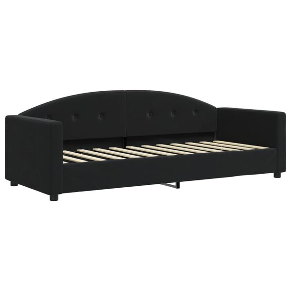 vidaXL Sof&aacute; cama nido con colch&oacute;n terciopelo negro 80x200 cm