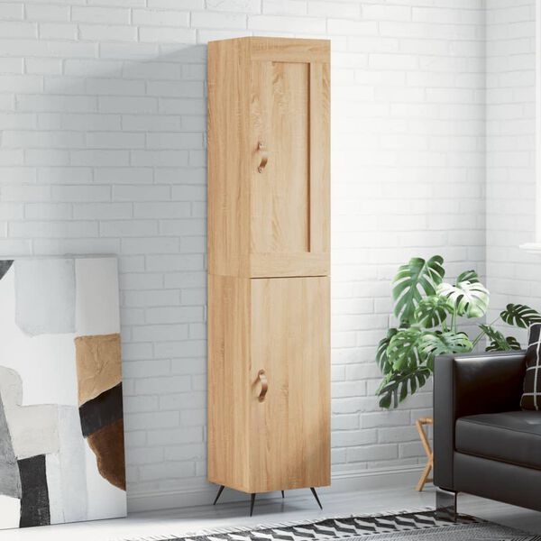 vidaXL Aparador de madera contrachapada roble Sonoma 34,5x34x180 cm