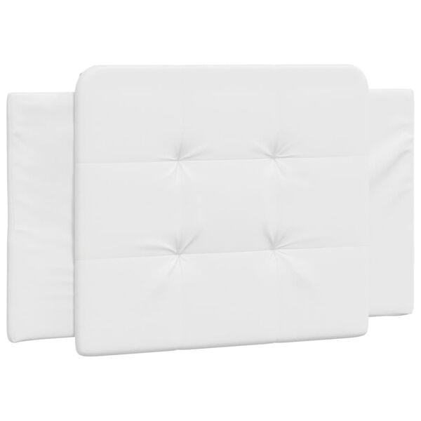vidaXL Cabecero de cama acolchado Zadar cuero sint&eacute;tico blanco 90 cm