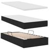 vidaXL Cama con almacenamiento y LED con LED Negro 90 x 190 cm tela