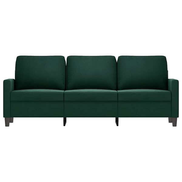 vidaXL Sof&aacute; de 3 plazas terciopelo verde oscuro 180 cm