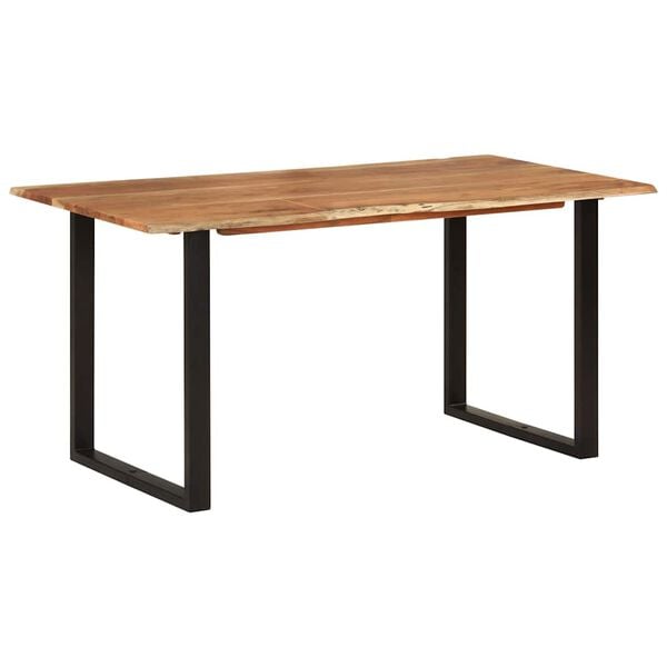 vidaXL Mesa de comedor de madera maciza de acacia 154x80x76 cm