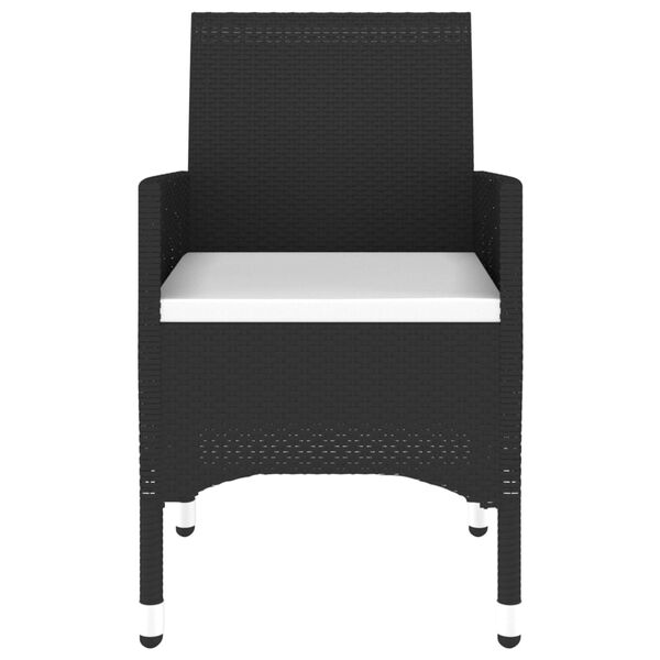 vidaXL Set de comedor de jard&iacute;n 7 pzas rat&aacute;n sint&eacute;tico vidrio negro