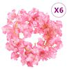 vidaXL Guirnaldas de flores de Navidad 6 uds rosa oscuro 180 cm
