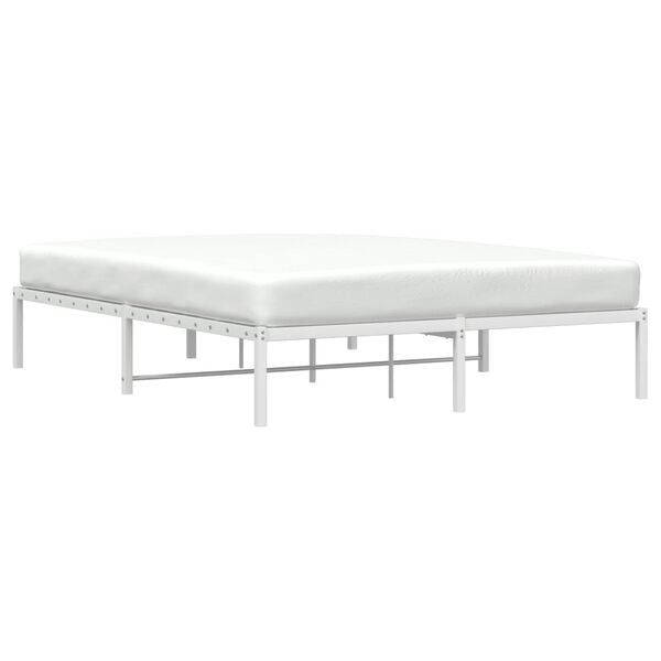 vidaXL Estructura de cama sin colch&oacute;n metal blanco 150x200 cm