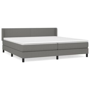 vidaXL Cama box spring con colch&oacute;n tela gris oscuro 200x200 cm