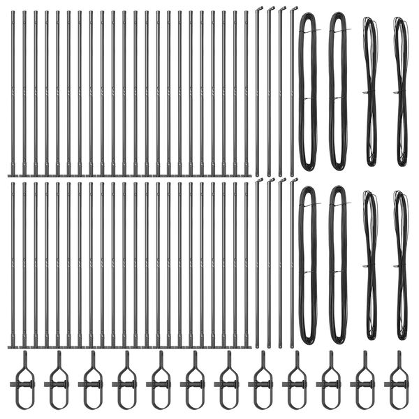 vidaXL Poste de cerca Otro 52 pcs Gris 3,2 x 3,2 x 83,5 cm Acero