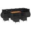 vidaXL Conjunto de sof&aacute;s de jard&iacute;n 10 uds. Negro rat&aacute;n sint&eacute;tico