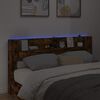 vidaXL Cabecero con estante Roble ahumado 200 x 16,5 x 103,5 cm