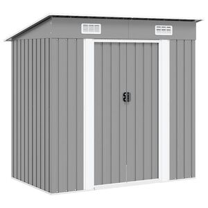 vidaXL Caseta de jard&iacute;n de metal gris