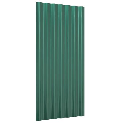 vidaXL Paneles de tejado 12 unidades acero recubierto verde 80x36 cm