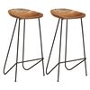 vidaXL Taburetes de cocina 2 unidades madera maciza de acacia