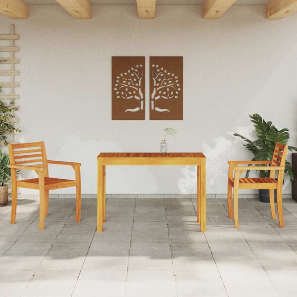 vidaXL Conjunto de Comedor de Jardín 3 pcs Marrón