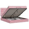 vidaXL Cama otomana con colch&oacute;n Rosa 180 x 200 cm Terciopelo