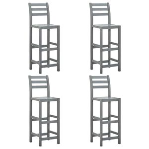 vidaXL Taburetes de cocina 4 unidades madera maciza de acacia gris