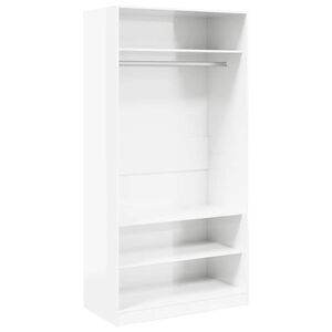 vidaXL Armario de madera contrachapada blanco brillante 100x50x200 cm