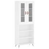 vidaXL Aparador alto madera contrachapada blanco 69,5x34x180 cm