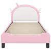 vidaXL Cama para ni&ntilde;os con cabecero con cabecera Rosa 90 x 200 cm PU