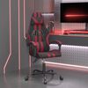 vidaXL Silla gaming cuero sint&eacute;tico negro y rojo vino tinto