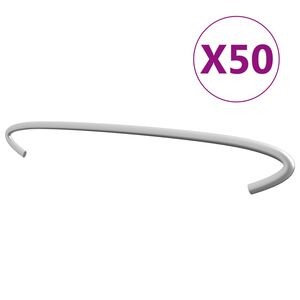 vidaXL Ganchos de gaviones 50 unidades acero galvanizado 30 cm