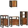 vidaXL Juego de muebles de baño 4 pcs Marrón Madera de mango maciza
