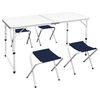 vidaXL Mesa de camping plegable ajustable con 4 taburetes 120x60 cm