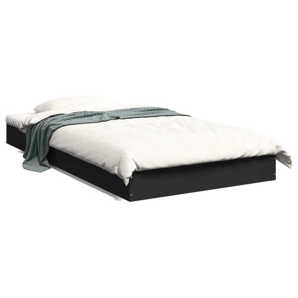 vidaXL Estructura de cama madera de ingenier&iacute;a negra 90x190 cm