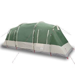 vidaXL Tienda de campa&ntilde;a familiar t&uacute;nel 6 personas impermeable verde