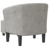 vidaXL Sillón con taburete terciopelo gris claro