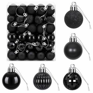 vidaXL Juego de bolas navide&ntilde;as 150 uds. Negro Di&aacute;m. 3 cm Poliestireno