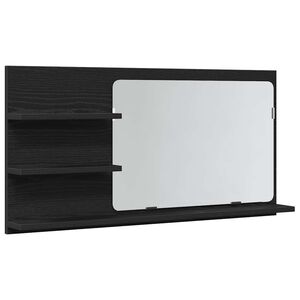 vidaXL Armario de ba&ntilde;o con espejo de roble negro 90x11x45 cm Madera de ingenier&iacute;a