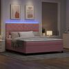 vidaXL Cama Box Spring LED con colch&oacute;n Rosa 180 x 200 cm Terciopelo