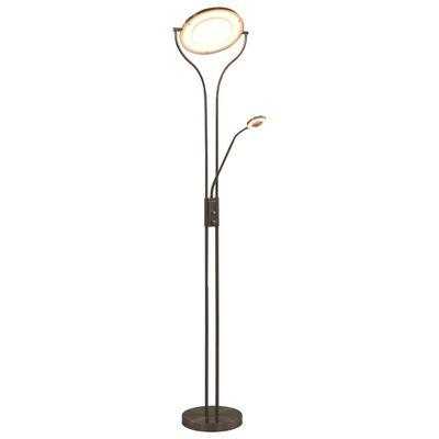 vidaXL Lámpara de pie regulable plateado 18 W 180 cm