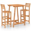 vidaXL Mesa y sillas de bar para jard&iacute;n 3 pzas madera maciza de acacia