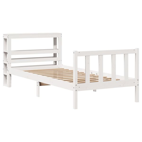vidaXL Estructura de cama sin colch&oacute;n madera de pino blanca 90x200 cm