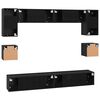 vidaXL Conjunto de mueble de TV 8 pcs Roble Negro Madera de ingenier&iacute;a